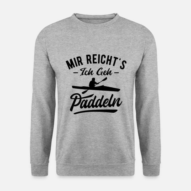 Paddeln Paddelboot Kajak Kajakfahren - Unisex Pullover - Weißgrau meliert