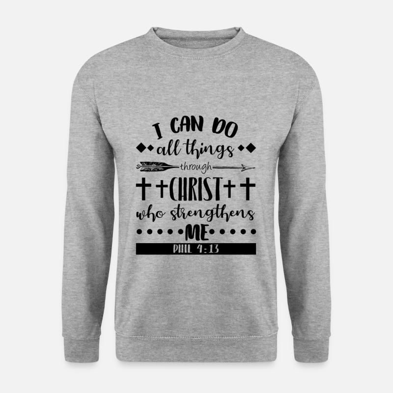 Bibelvers Bibel Inspiration christlich - Unisex Pullover - Weißgrau meliert
