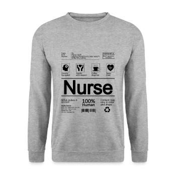 Nurse nurse - Unisex Sweatshirt - salt & pepper - Front - Alina (178cm) & Michal (187cm)