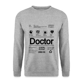 Cadeau de docteur docteur - Sweat-shirt Unisexe - gris chiné - Devant - Alina (178cm) & Michal (187cm)