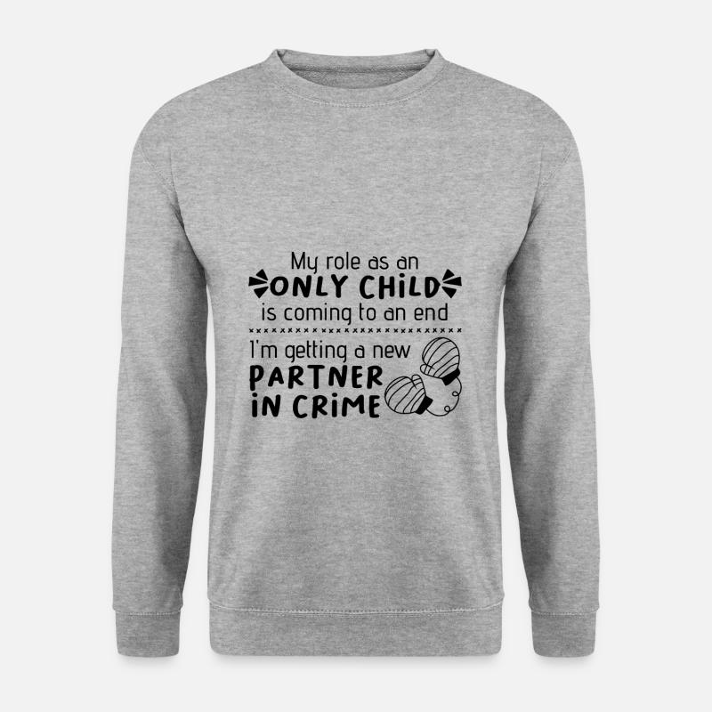 Baby Reveal Geschwister - Unisex Pullover - Weißgrau meliert