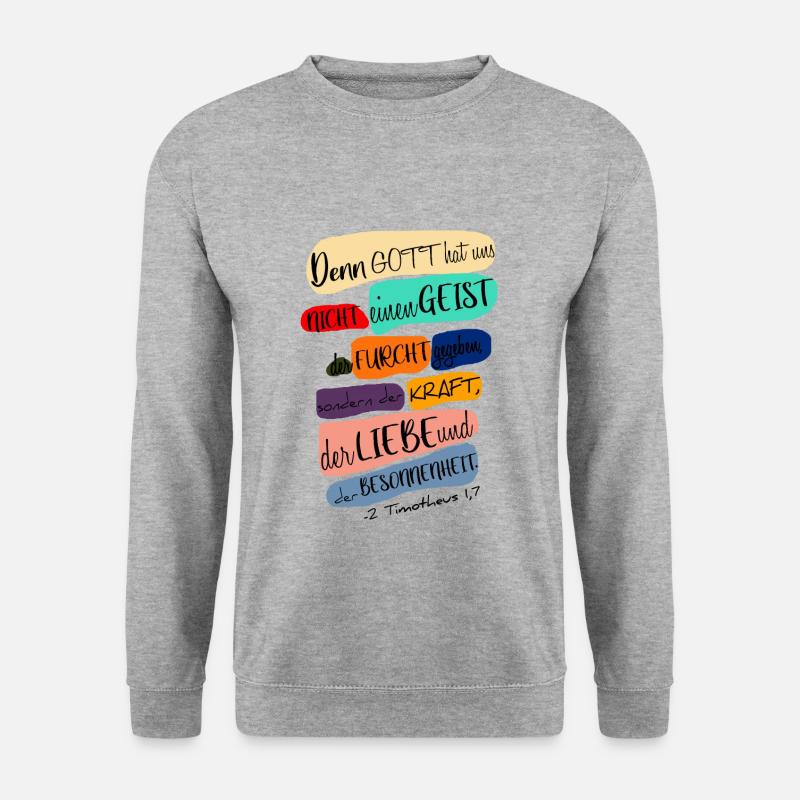 Bibel Inspiration christlich - Unisex Pullover - Weißgrau meliert