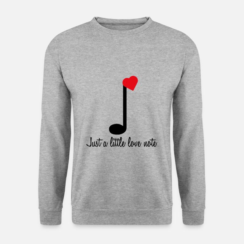 Love Note & Musik - Unisex Pullover - Weißgrau meliert