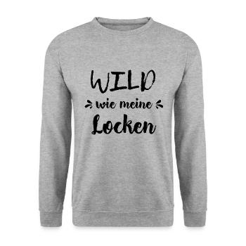 Wild curls curly hair gift curly hair - Unisex Sweatshirt - salt & pepper - Front - Alina (178cm) & Michal (187cm)