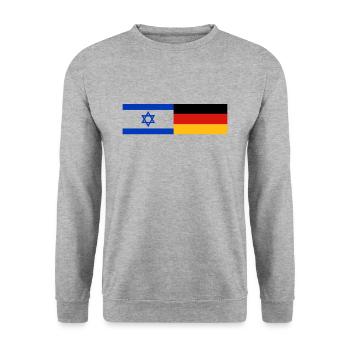 Israel Germany - Unisex Sweatshirt - salt & pepper - Front - Alina (178cm) & Michal (187cm)