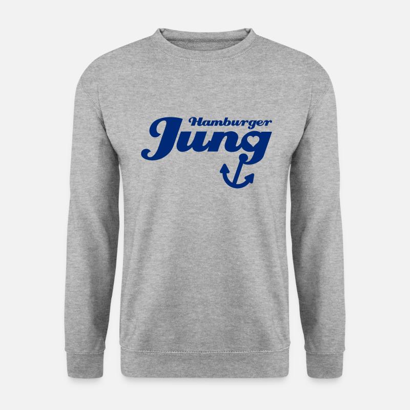 Hamburger Jung mit Herz - Unisex Pullover - Weißgrau meliert