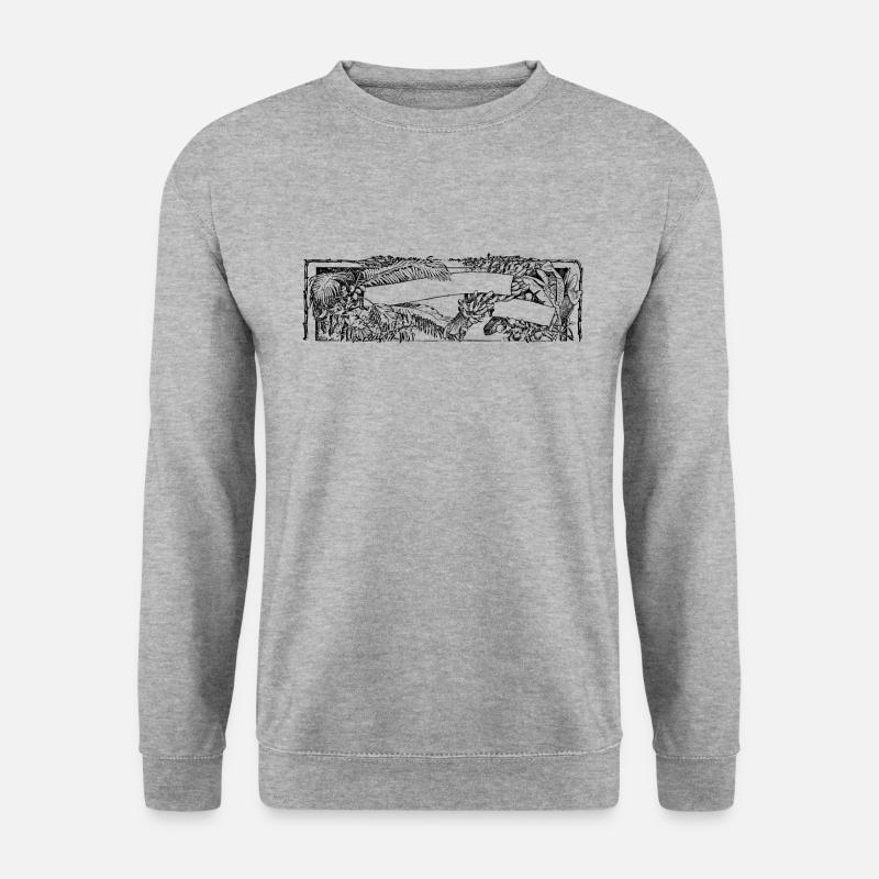 flower-banner-chrissi - Unisex Pullover - Weißgrau meliert