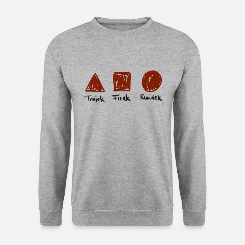 Geometrie - Dreieck, Viereck und Kreis - Unisex Pullover - Weißgrau meliert