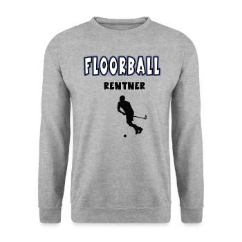 Floorball Rentner Rente Ruhestand Floorballer - Unisex Pullover - Weißgrau meliert - Vorne - Alina (178cm) & Michal (187cm)