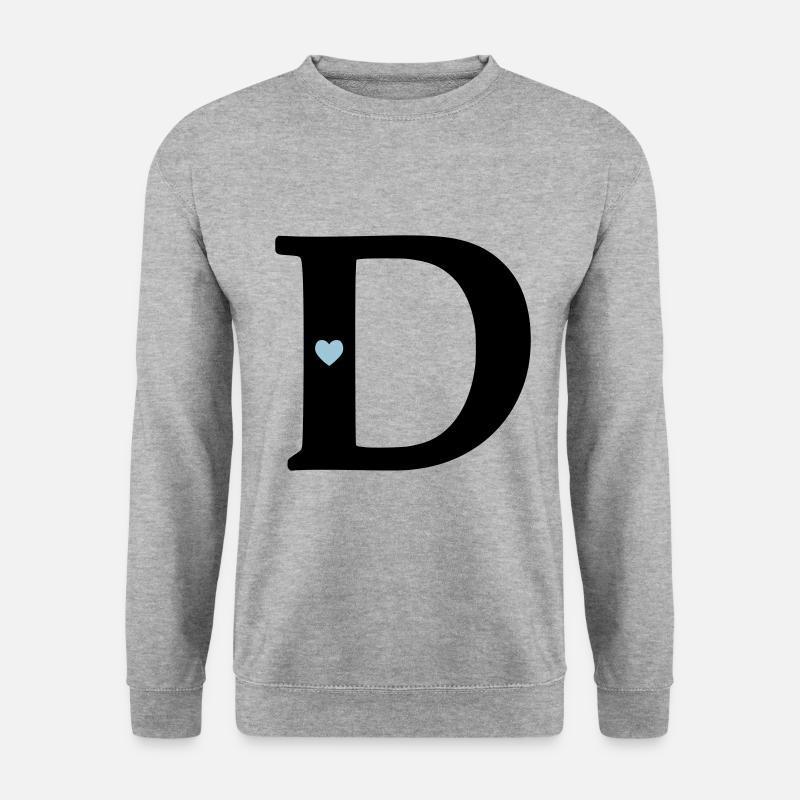 point d Initial letter - Unisex Sweatshirt - salt & pepper