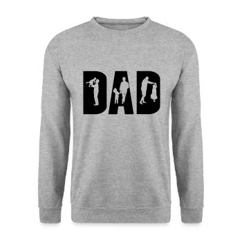 BESTER DAD VATI PAPA VATER LIEBSTER PAPI MOTIV MOM - Unisex Pullover - Weißgrau meliert - Vorne - Alina (178cm) & Michal (187cm)