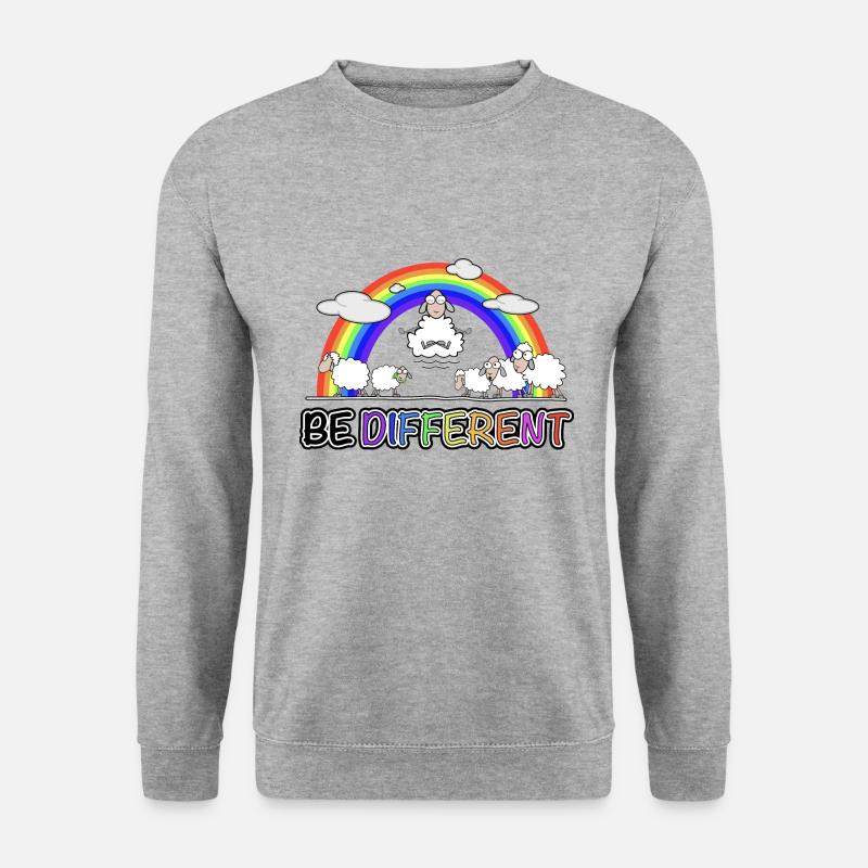 Schaf meditiert - Unisex Pullover - Weißgrau meliert