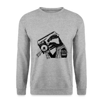 Badger with a boombox - Unisex Sweatshirt - salt & pepper - Front - Alina (178cm) & Michal (187cm)