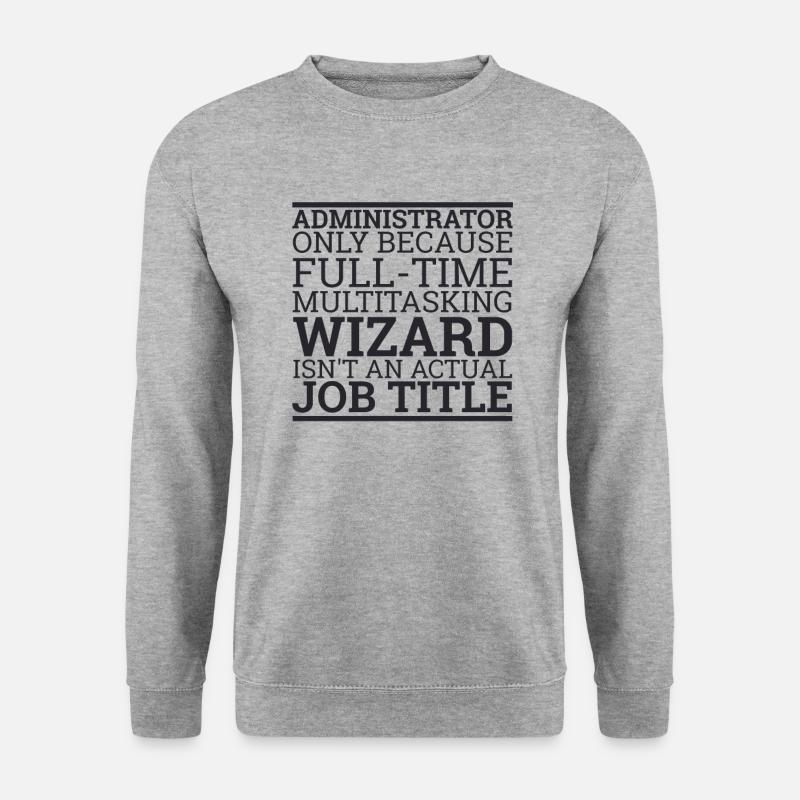 "Administrator Wizard | Admin" - Unisex Pullover - Weißgrau meliert