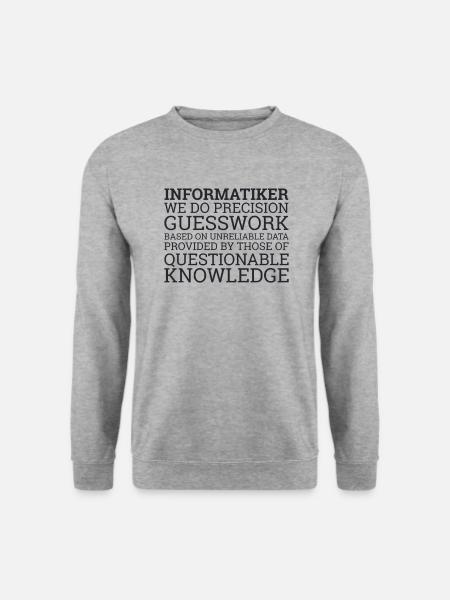 "Informatiker Guesswork | Informatik" - Unisex Pullover - Weißgrau meliert