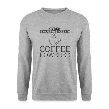 "Café Expert Cyber Sécurité | Hacker" - Sweat-shirt Unisexe - gris chiné - Devant - Alina (178cm) & Michal (187cm)