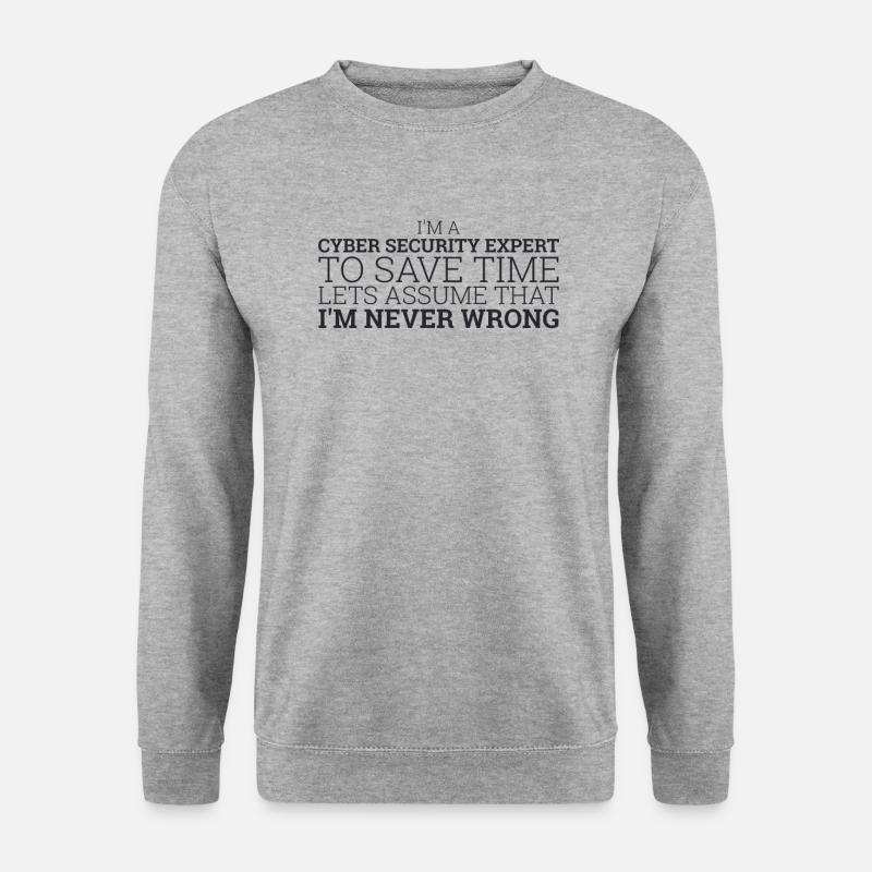 "Cyber Security Expert Time | Hacker" - Unisex Pullover - Weißgrau meliert