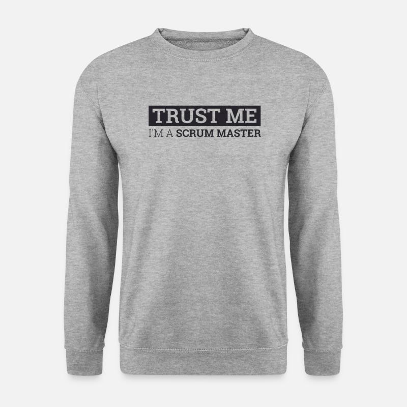 "Scrum Master Trust Me | "Scrum Master"" - Unisex Pullover - Weißgrau meliert