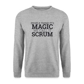 « Scrum Master Magic | » Scrum Master" » - Sweat-shirt Unisexe - gris chiné - Devant - Alina (178cm) & Michal (187cm)