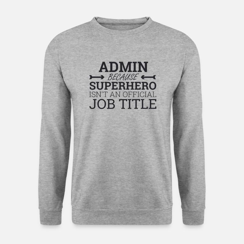 "Admin Superhero | Admin" - Unisex Pullover - Weißgrau meliert