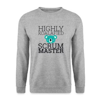 « Scrum Master Koalafied | » Scrum Master" » - Sweat-shirt Unisexe - gris chiné - Devant - Alina (178cm) & Michal (187cm)