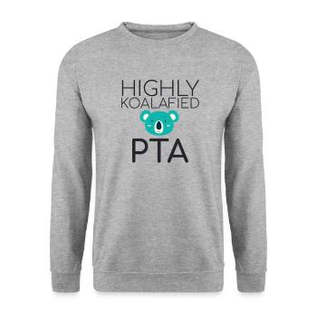 "PTA Koalafied | Apotheke" - Unisex Pullover - Weißgrau meliert - Vorne - Alina (178cm) & Michal (187cm)