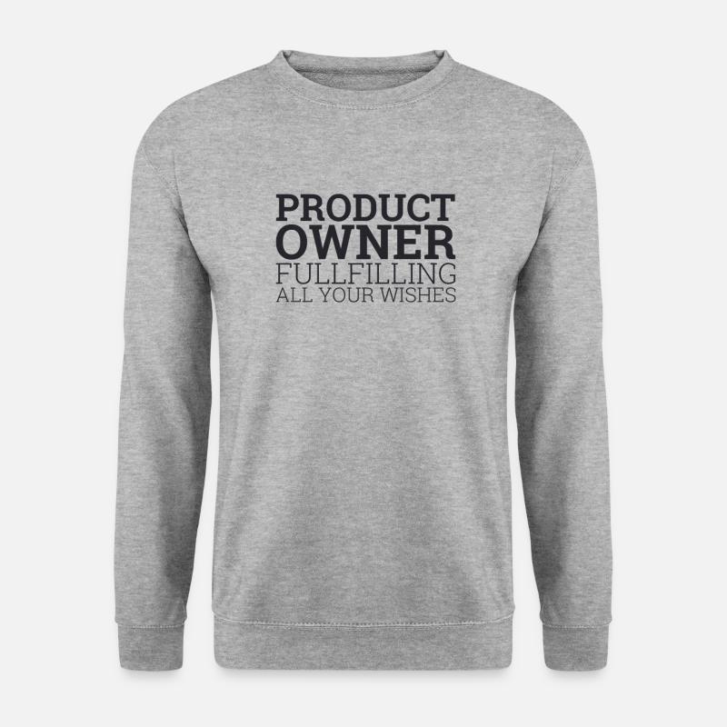 "Product Owner Scrum | "Scrum Master"" - Unisex Pullover - Weißgrau meliert