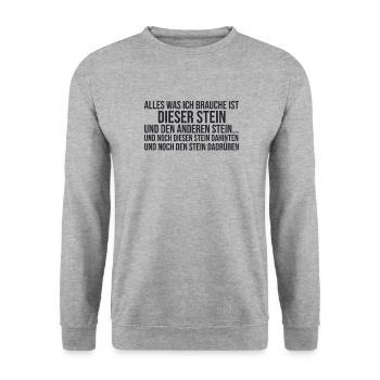 "Geologie Stein | Geology" - Unisex Pullover - Weißgrau meliert - Vorne - Alina (178cm) & Michal (187cm)