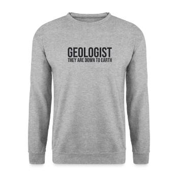 « Géologue Earth | Geology » - Sweat-shirt Unisexe - gris chiné - Devant - Alina (178cm) & Michal (187cm)