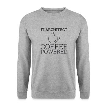 "IT-Architect Coffee | IT-Architektur" - Unisex Pullover - Weißgrau meliert - Vorne - Alina (178cm) & Michal (187cm)
