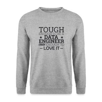 « Ingénieur de données fou | Scientifique des données » - Sweat-shirt Unisexe - gris chiné - Devant - Alina (178cm) & Michal (187cm)