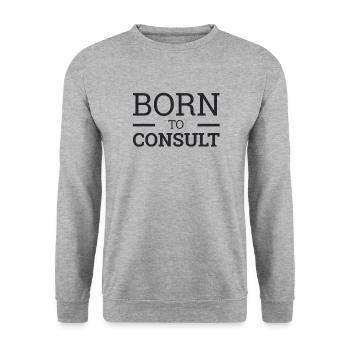 "IT Consultant Born | IT Consulting" - Unisex Sweatshirt - salt & pepper - Front - Alina (178cm) & Michal (187cm)