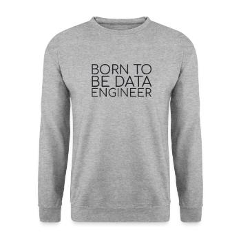 "Data Engineer Born | Data Scientist" - Unisex Sweatshirt - salt & pepper - Front - Alina (178cm) & Michal (187cm)