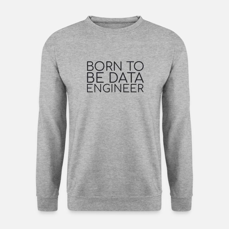 "Data Engineer Born | Data Scientist" - Unisex Pullover - Weißgrau meliert