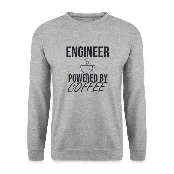 "Engineer Coffee | Ingenieur" - Unisex Pullover - Weißgrau meliert - Vorne - Alina (178cm) & Michal (187cm)