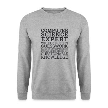 "Computer Science Expert Guesswork | Computer Science" - Unisex Sweatshirt - salt & pepper - Front - Alina (178cm) & Michal (187cm)