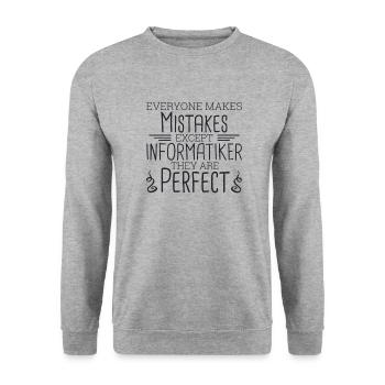 "Computer scientist Perfect | Computer Science" - Unisex Sweatshirt - salt & pepper - Front - Alina (178cm) & Michal (187cm)