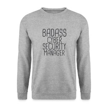 "Cybersecurity Manager Badass | Cybersecurity" - Unisex Pullover - Weißgrau meliert - Vorne - Alina (178cm) & Michal (187cm)