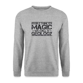 « Géologie Magic | Géologie » - Sweat-shirt Unisexe - gris chiné - Devant - Alina (178cm) & Michal (187cm)