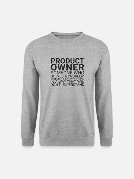 "Product Owner Problem | "Scrum Master"" - Unisex Pullover - Weißgrau meliert