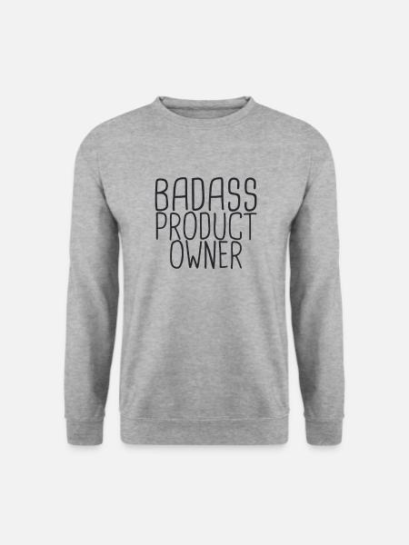 "Product Owner Badass | "Scrum Master"" - Unisex Pullover - Weißgrau meliert