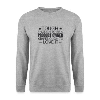 "Product Owner Crazy | "Scrum Master"" - Unisex Pullover - Weißgrau meliert - Vorne - Alina (178cm) & Michal (187cm)