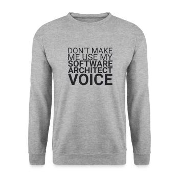 "Software Architect Voice | Software Architektur" - Unisex Pullover - Weißgrau meliert - Vorne - Alina (178cm) & Michal (187cm)