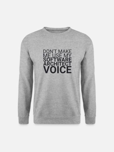 "Software Architect Voice | Software Architektur" - Unisex Pullover - Weißgrau meliert