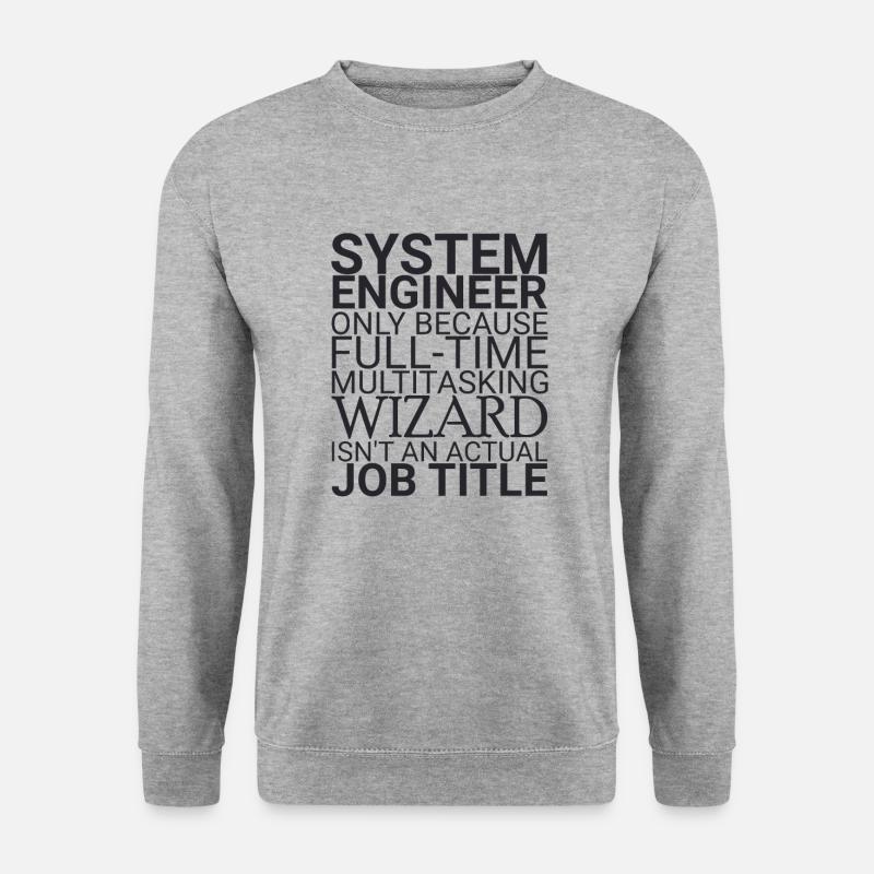 "System Engineer Wizard | Systemtechnik" - Unisex Pullover - Weißgrau meliert