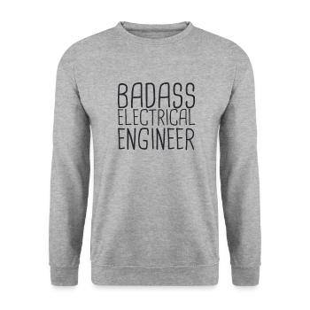 "Electrical Engineer Badass | Electrical Engineering" - Unisex Sweatshirt - salt & pepper - Front - Alina (178cm) & Michal (187cm)