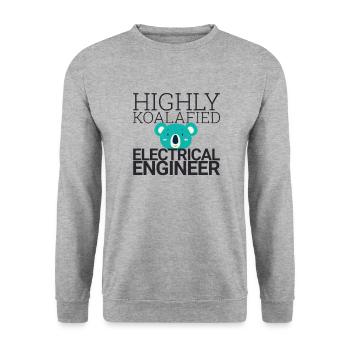 "Electrical Engineer Koalafied | Electrical Engineering" - Unisex Sweatshirt - salt & pepper - Front - Alina (178cm) & Michal (187cm)