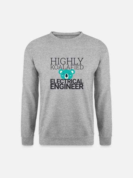 "Electrical Engineer Koalafied | Elektrotechnik" - Unisex Pullover - Weißgrau meliert