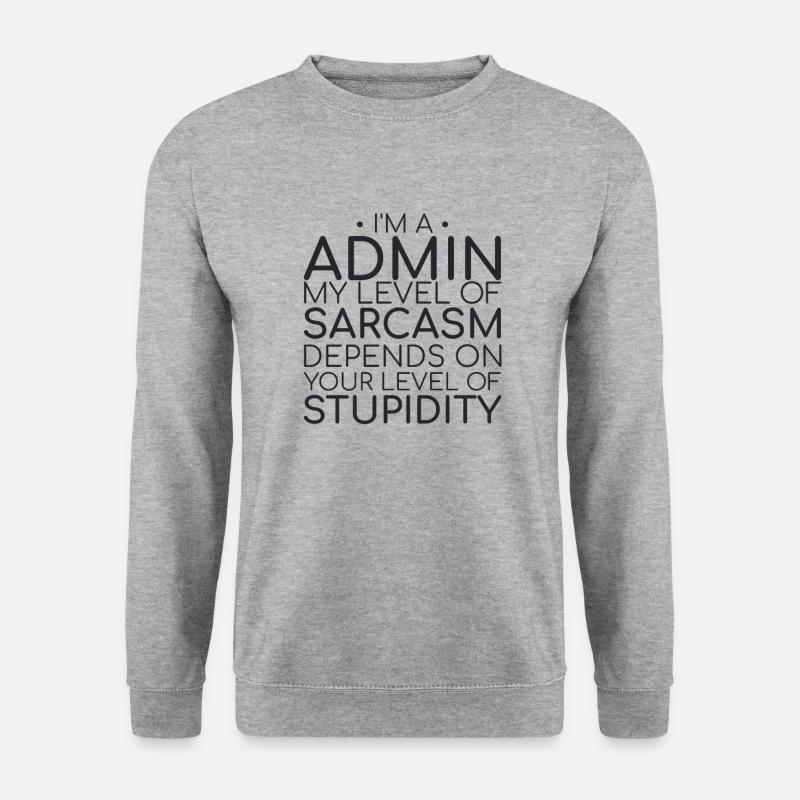 "Admin Sarcasm | Admin" - Unisex Pullover - Weißgrau meliert