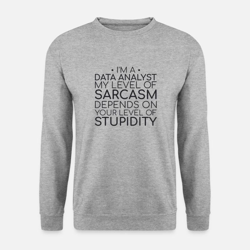 "Data Analyst Sarcasm | Data Science" - Unisex Pullover - Weißgrau meliert